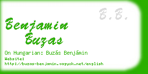 benjamin buzas business card