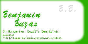 benjamin buzas business card